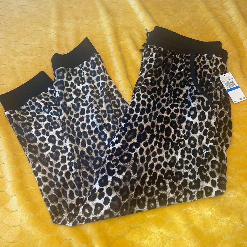 Michael Kors Leopard jogger pants.